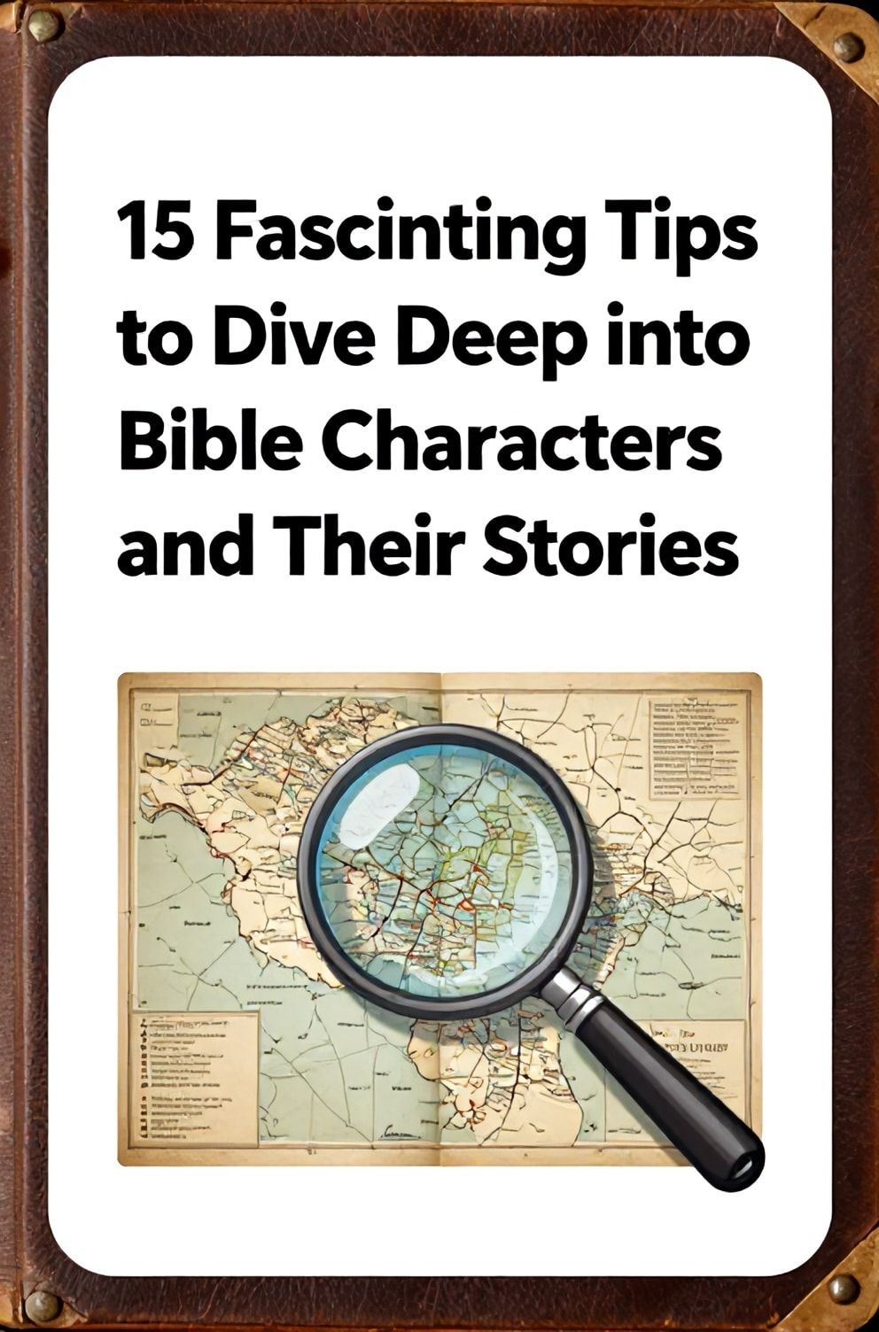 Bold%2C%20sharp%20text%20that%20says%20%E2%80%9C15%20Fascinating%20Tips%20to%20Dive%20Deep%20into%20Bible%20Characters%20and%20Their%20Stories%E2%80%9D.%20The%20text%20is%20placed%20at%20the%20top%20inside%20a%20white%2C%20rounded%20rectangular%20illustration%20box%20in%20negative%20space%2C%20beautiful%20Pinterest-style%20frame.%20Pinterest-style%20illustration%20showing%20a%20magnifying%20glass%20over%20an%20ancient%20map%20with%20biblical%20locations.%20Background%20of%20a%20worn%2C%20leather-bound%20book%20cover%20texture.%20Clean%2C%20minimal%20composition%2C%20cold%20neutral%20or%20warm%20neutral%20color%20palette