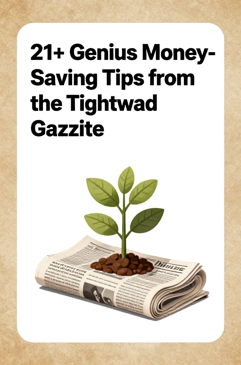 Bold%2C%20sharp%20text%20that%20says%20%E2%80%9C21%2B%20Genius%20Money-Saving%20Tips%20from%20the%20Tightwad%20Gazette%E2%80%9D.%20The%20text%20is%20placed%20at%20the%20top%20inside%20a%20white%2C%20rounded%20rectangular%20illustration%20box%20in%20negative%20space%2C%20beautiful%20Pinterest-style%20frame.%20Pinterest-style%20illustration%20showing%20a%20rolled-up%20newspaper%20with%20a%20money%20plant%20growing%20from%20it.%20Background%20of%20vintage%20paper%20brown%20and%20sepia%20tones.%20Clean%2C%20minimal%20composition%2C%20cold%20neutral%20or%20warm%20neutral%20color%20palette