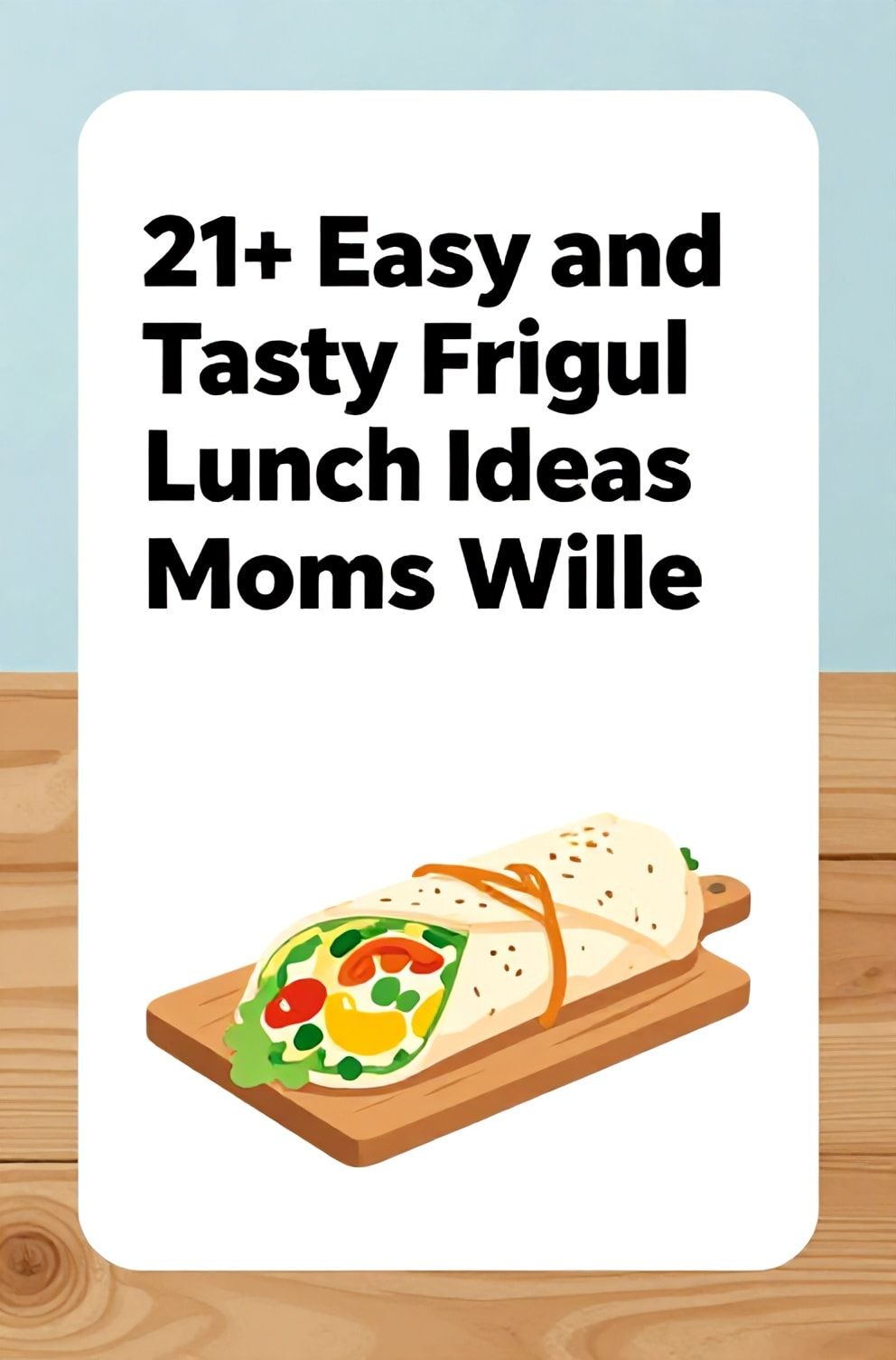 Bold%2C%20sharp%20text%20that%20says%20%E2%80%9C21%2B%20Easy%20and%20Tasty%20Frugal%20Lunch%20Ideas%20Moms%20Will%20Love%E2%80%9D.%20The%20text%20is%20placed%20at%20the%20top%20inside%20a%20white%2C%20rounded%20rectangular%20illustration%20box%20in%20negative%20space%2C%20beautiful%20Pinterest-style%20frame.%20Pinterest-style%20illustration%20showing%20a%20colorful%20wrap%20cut%20in%20half%20on%20a%20cutting%20board.%20Background%20of%20warm%20wood%20and%20light%20blue%20tones.%20Clean%2C%20minimal%20composition%2C%20cold%20neutral%20or%20warm%20neutral%20color%20palette