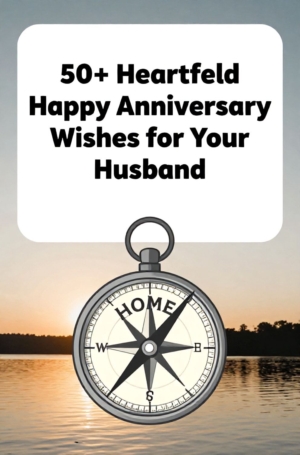Bold%2C%20sharp%20text%20that%20says%20%E2%80%9C50%2B%20Heartfelt%20Happy%20Anniversary%20Wishes%20for%20Your%20Husband%E2%80%9D.%20The%20text%20is%20placed%20at%20the%20top%20inside%20a%20white%2C%20rounded%20rectangular%20illustration%20box%20in%20negative%20space%2C%20beautiful%20Pinterest-style%20frame.%20Pinterest-style%20illustration%20showing%20a%20compass%20with%20the%20needle%20pointing%20to%20%22HOME%22.%20Background%20of%20a%20warm%2C%20golden%20sunset%20over%20a%20calm%20lake.%20Clean%2C%20minimal%20composition%2C%20cold%20neutral%20or%20warm%20neutral%20color%20palette