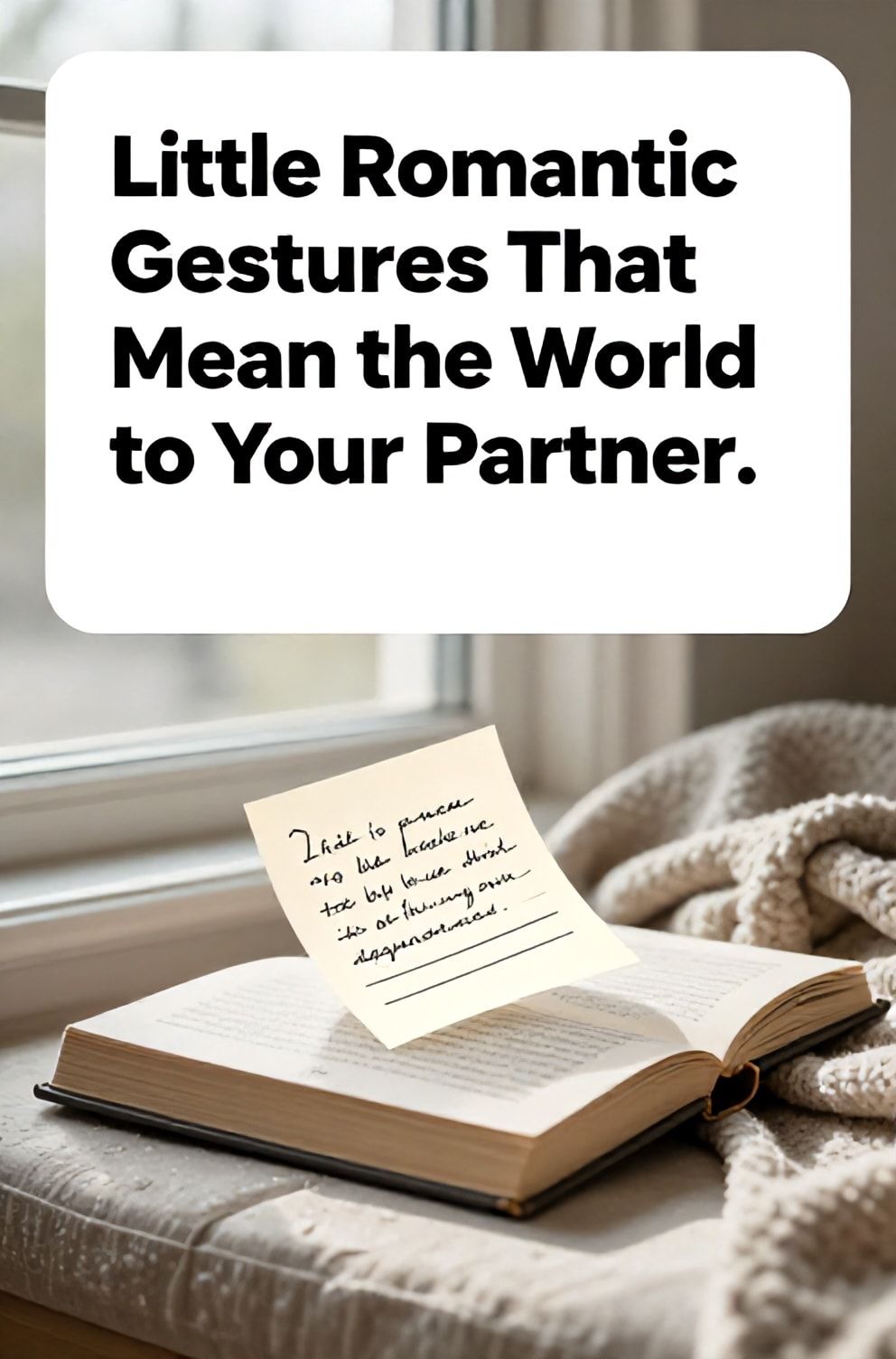 Bold%2C%20sharp%20text%20that%20says%20%E2%80%9CLittle%20Romantic%20Gestures%20That%20Mean%20the%20World%20to%20Your%20Partner%E2%80%9D.%20The%20text%20is%20placed%20at%20the%20top%20inside%20a%20white%2C%20rounded%20rectangular%20illustration%20box%20in%20negative%20space%2C%20beautiful%20Pinterest-style%20frame.%20Pinterest-style%20illustration%20showing%20a%20handwritten%20note%20tucked%20into%20the%20page%20of%20a%20book%20they%27re%20reading.%20Background%20of%20a%20cozy%2C%20sunlit%20window%20seat%20with%20a%20throw%20blanket.%20Clean%2C%20minimal%20composition%2C%20cold%20neutral%20or%20warm%20neutral%20color%20palette